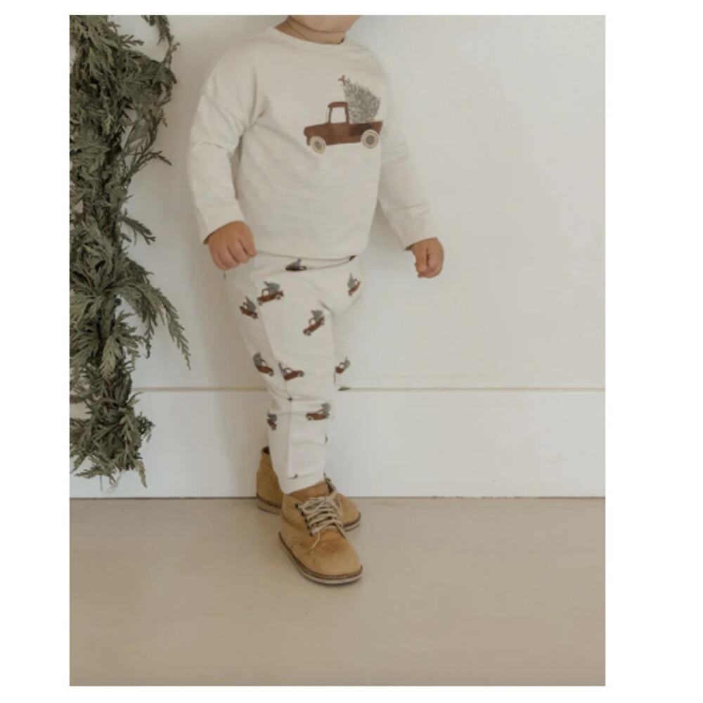 Rylee + Cru Baby Cream Brown Trucks Pants Size 6-12 M